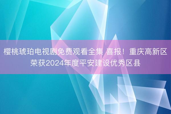 樱桃琥珀电视剧免费观看全集 喜报！重庆高新区荣获2024年度平安建设优秀区县