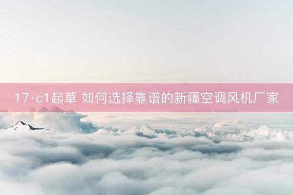 17·c1起草 如何选择靠谱的新疆空调风机厂家