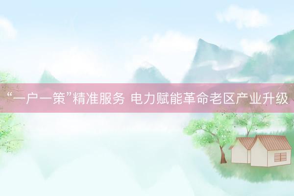 “一户一策”精准服务 电力赋能革命老区产业升级