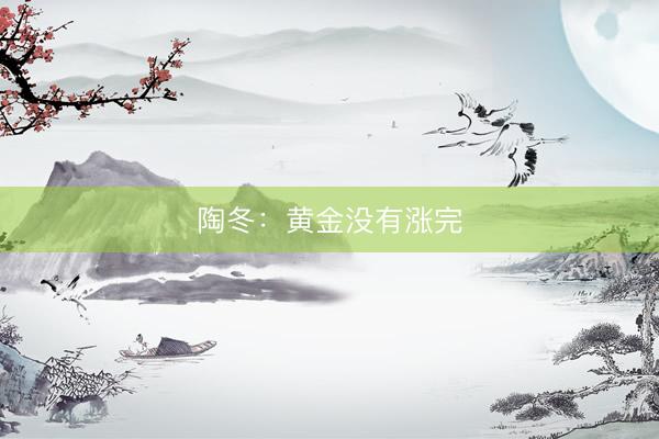 陶冬：黄金没有涨完