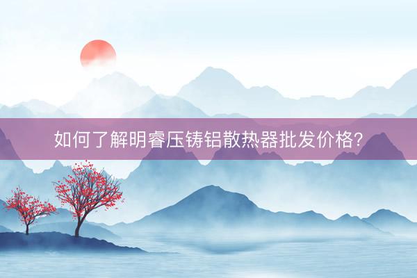如何了解明睿压铸铝散热器批发价格？