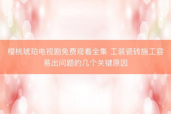 樱桃琥珀电视剧免费观看全集 工装瓷砖施工容易出问题的几个关键原因