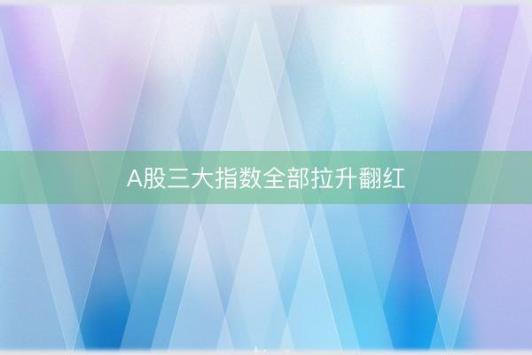 A股三大指数全部拉升翻红
