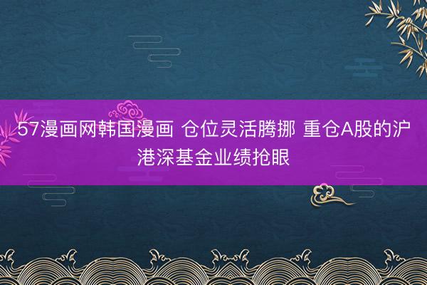 57漫画网韩国漫画 仓位灵活腾挪 重仓A股的沪港深基金业绩抢眼