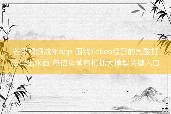 芒果视频成年app 围绕Token经营的完整打法浮出水面 电信运营商抢抓大模型关键入口