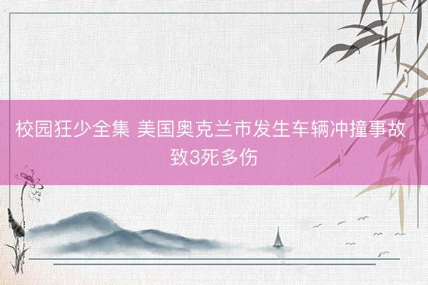 校园狂少全集 美国奥克兰市发生车辆冲撞事故 致3死多伤