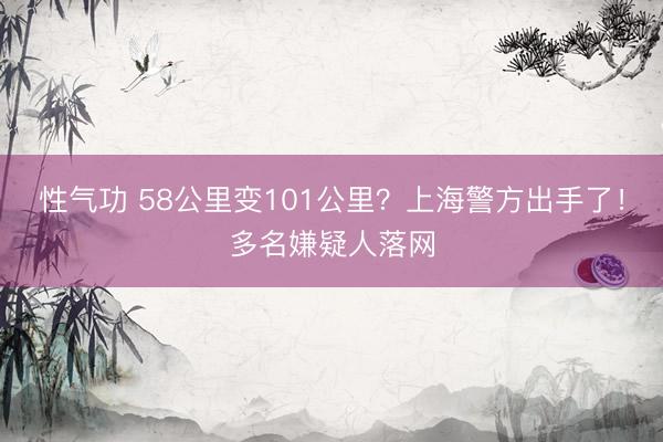 性气功 58公里变101公里？上海警方出手了！多名嫌疑人落网