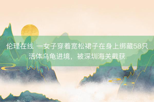 伦理在线 一女子穿着宽松裙子在身上绑藏58只活体乌龟进境，被深圳海关截获