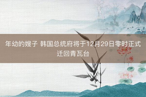年幼的嫂子 韩国总统府将于12月29日零时正式迁回青瓦台