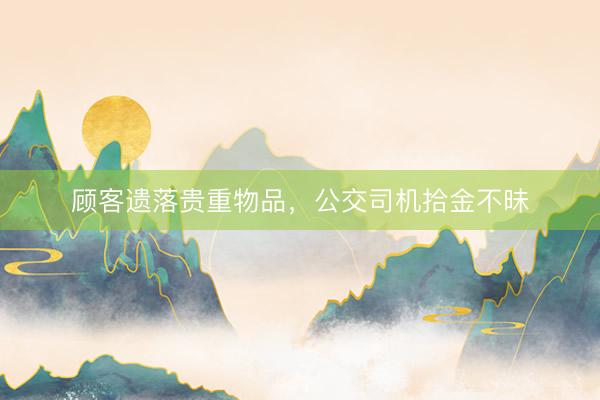 顾客遗落贵重物品，公交司机拾金不昧