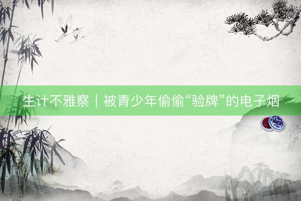 生计不雅察｜被青少年偷偷“验牌”的电子烟