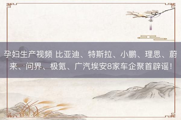 孕妇生产视频 比亚迪、特斯拉、小鹏、理思、蔚来、问界、极氪、广汽埃安8家车企聚首辟谣！