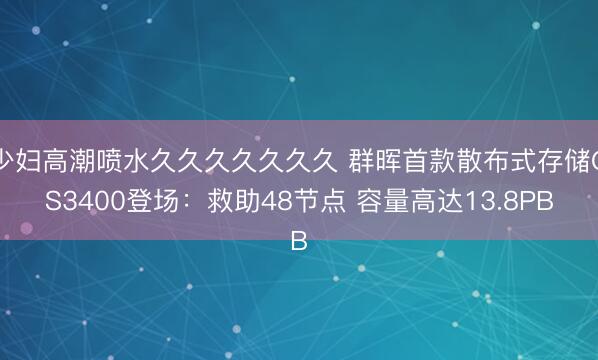 少妇高潮喷水久久久久久久久 群晖首款散布式存储GS3400登场：救助48节点 容量高达13.8PB