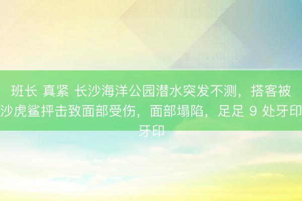 班长 真紧 长沙海洋公园潜水突发不测，搭客被沙虎鲨抨击致面部受伤，面部塌陷，足足 9 处牙印