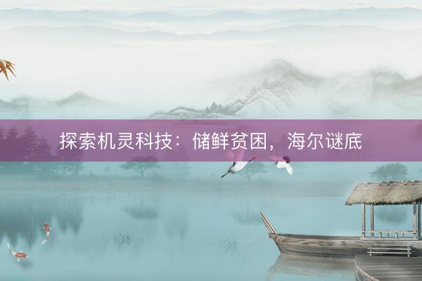 探索机灵科技：储鲜贫困，海尔谜底
